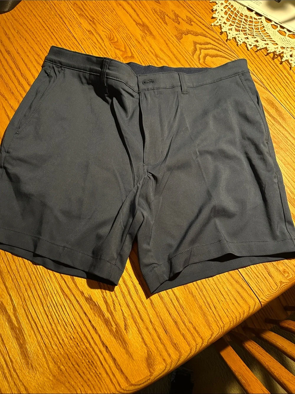 Men's Flat Front Performance Shorts - Dark Blue